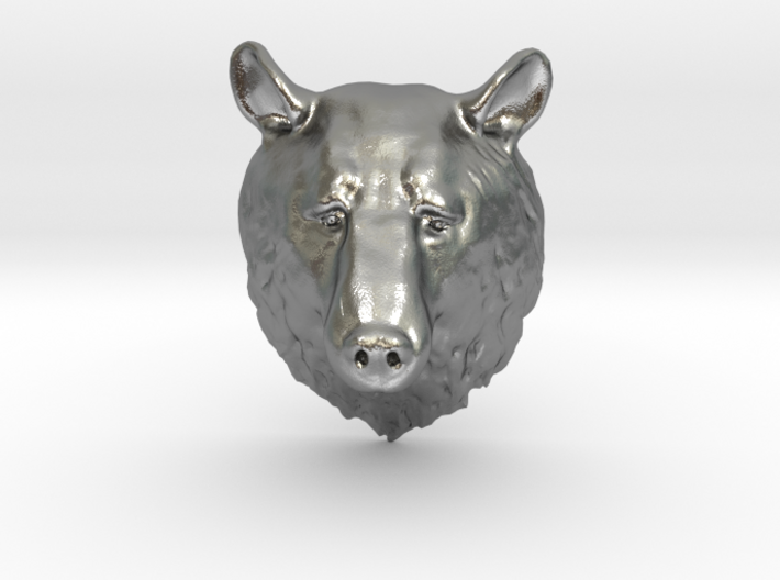Bear Head Lapel Pin 3d printed 