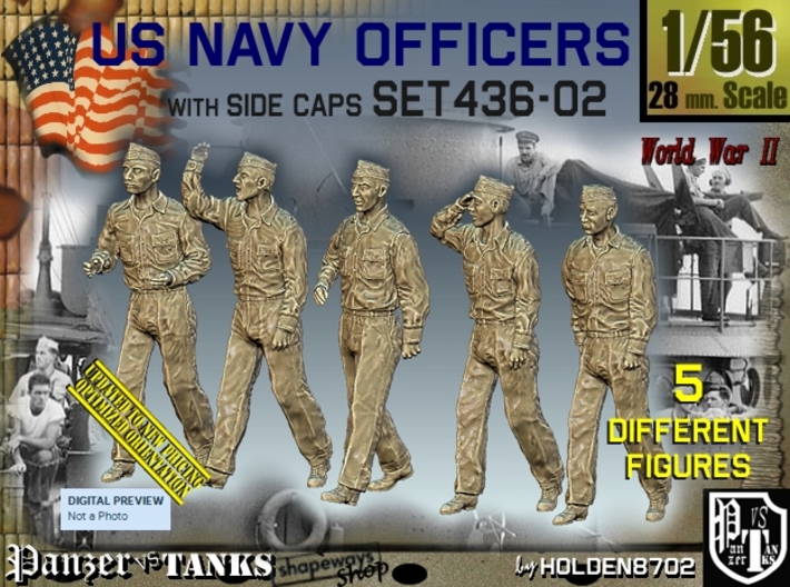 1/56 USN Officers Set436-02 3d printed
