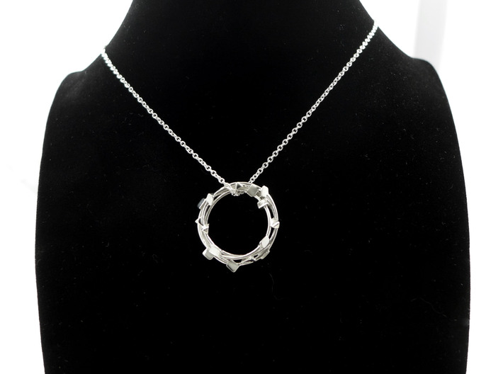Crown of Thorns Pendant - Christian Jewelry 3d printed Crown of Thorns Pendant in polished silver