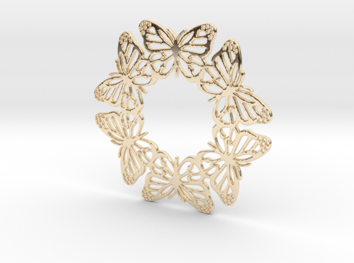 Monarch Butterfly Snowflake Ornament 3d printed