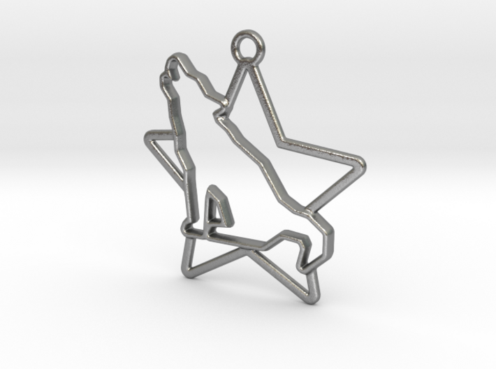 Wolf &amp; star intertwined Pendant 3d printed