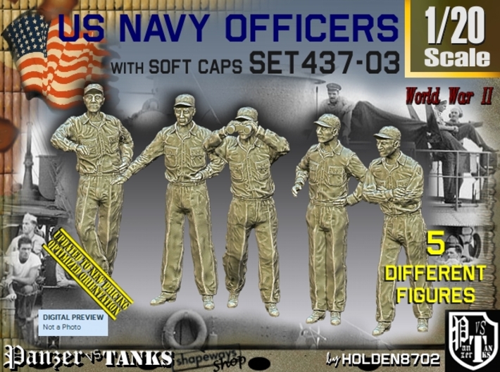 1/20 USN Officers Set437-03 3d printed