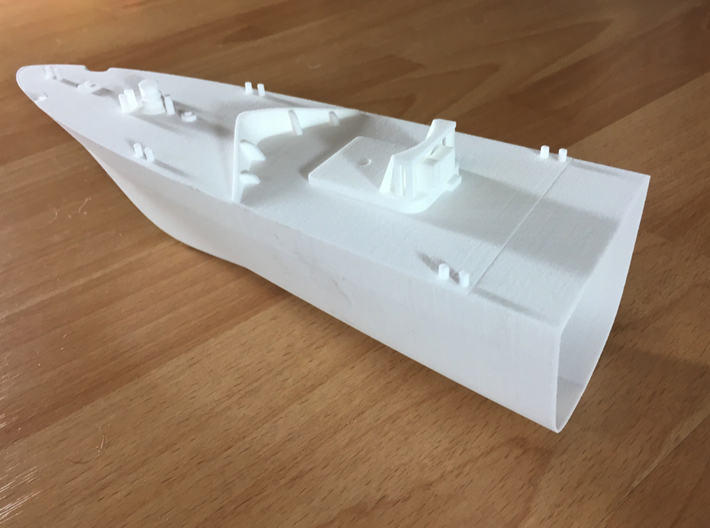 Thetis / Najade, Hull 1 of 3 (RC, 1:100) 3d printed bow section of the Najade / Thetis in 1:100 scale