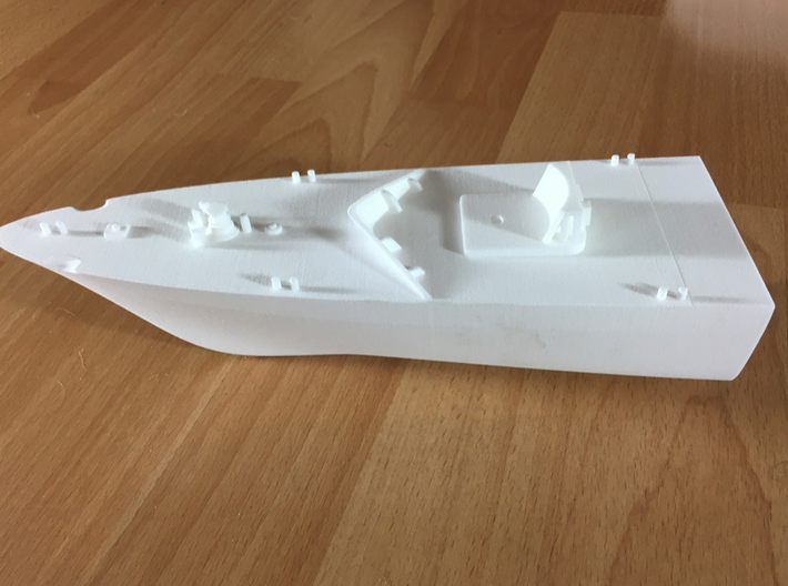 Thetis / Najade, Hull 1 of 3 (RC, 1:100) 3d printed bow section of the Najade / Thetis in 1:100 scale