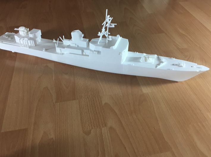 Thetis / Najade, Hull 1 of 3 (RC, 1:100) 3d printed complete model - hull sections, superstructure and details