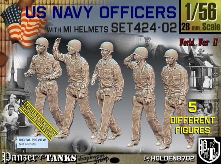 1/56 USN Officers Set424-02 3d printed