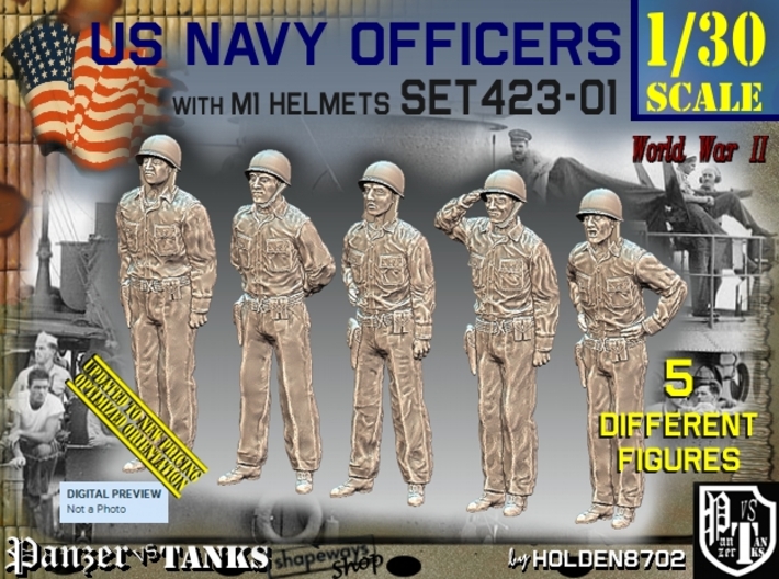 1/30 USN Officers Set423-01 3d printed