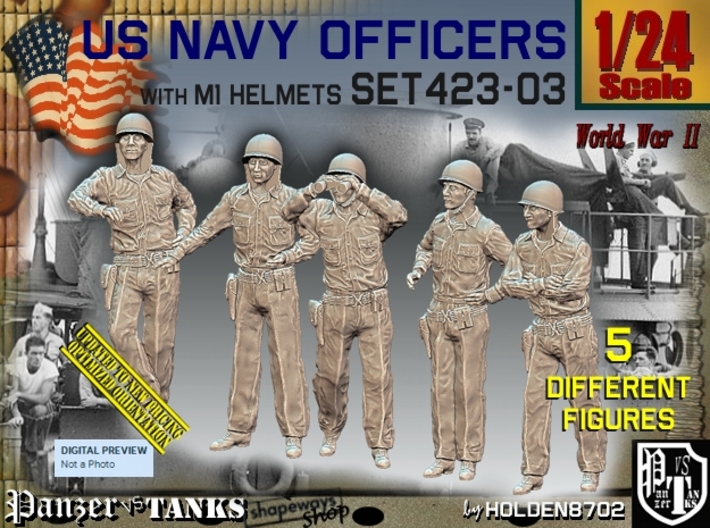 1/24 USN Officers Set423-03 3d printed