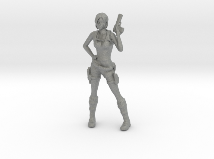 S Scale Lara with a gun 3d printed This is a render not a picture