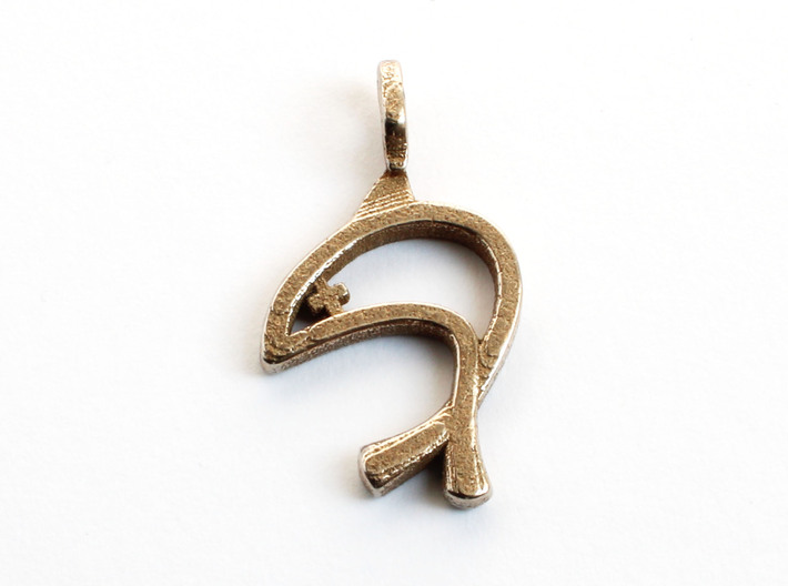 Fisherman's Ichthys Pendant - Christian Jewelry 3d printed Fisherman's Ichthys Pendant in polished bronzed-silver ste