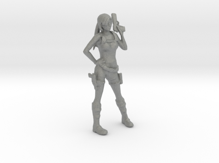 HO Scale Lara with a gun 3d printed This is a render not a picture
