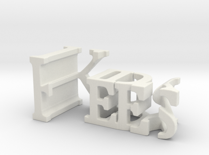 3dWordFlip: Kees/Lidy 3d printed