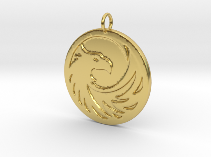Phoenix Medallion (mirror back) 3d printed