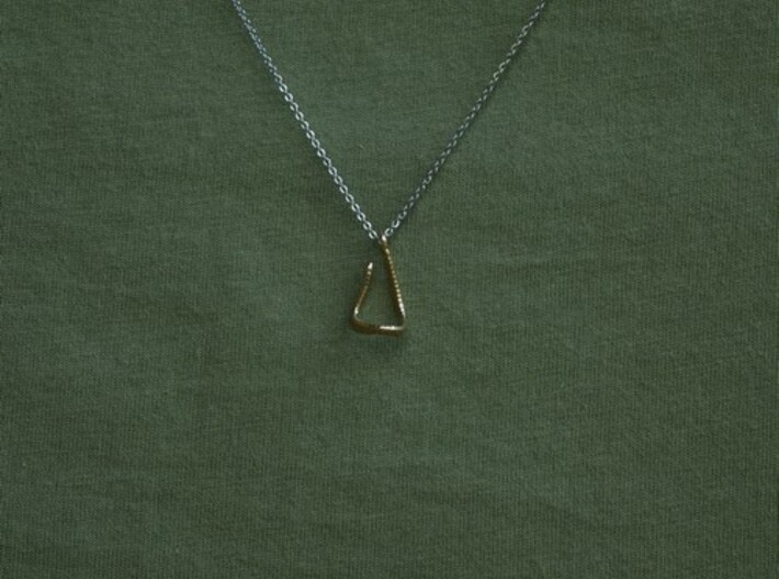 Textured hook pendant necklace 3d printed