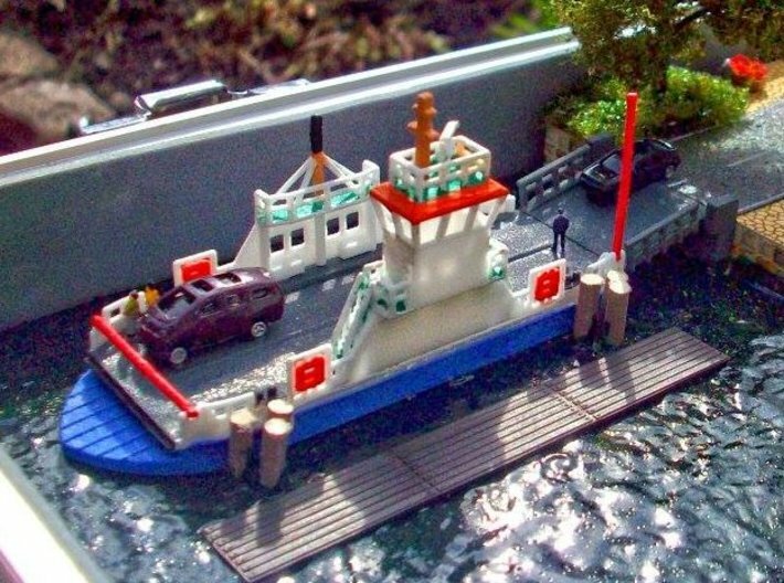 kleine Autofähre / Ferry - 1:160 (N scale) 3d printed Gestaltungsvorschlag - design proposal