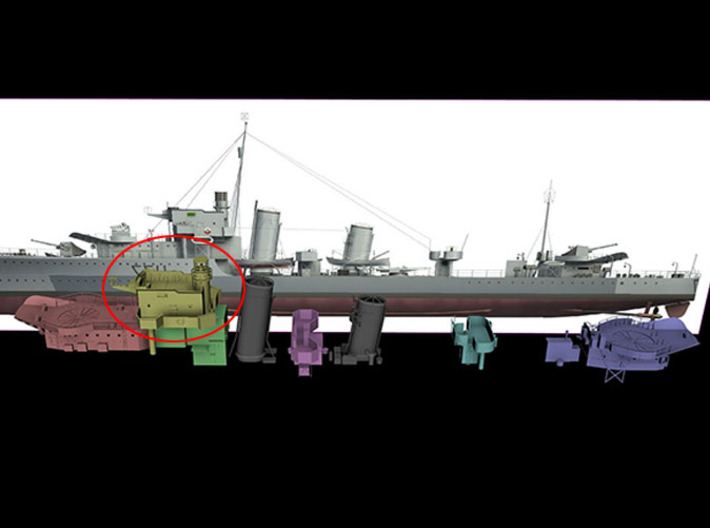1/96 HMS Garland superstructure Bridge1 3d printed 