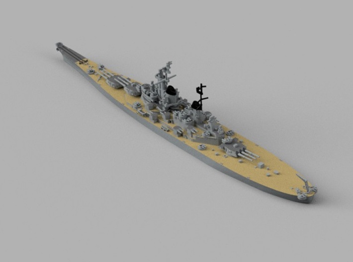 1/1800 USS Wisconsin 1952 3d printed Computer software render.The actual model is not full color.