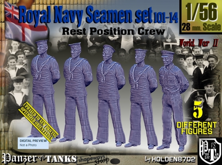 1/56 RN Seamen Rest Set101-14 3d printed