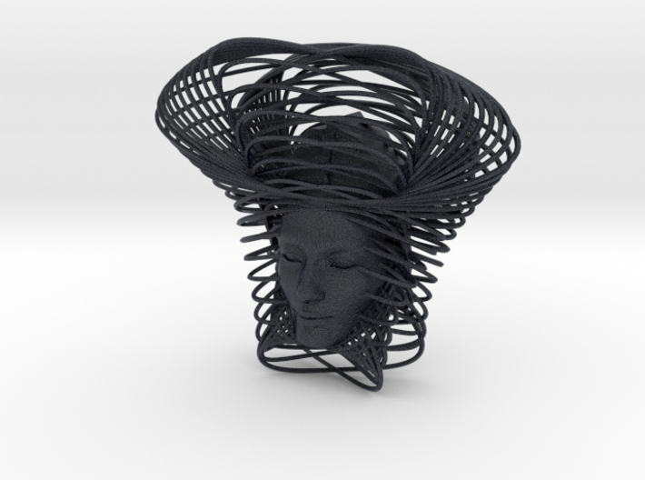 Wire Curve Art + Nefertiti (001c) 3d printed