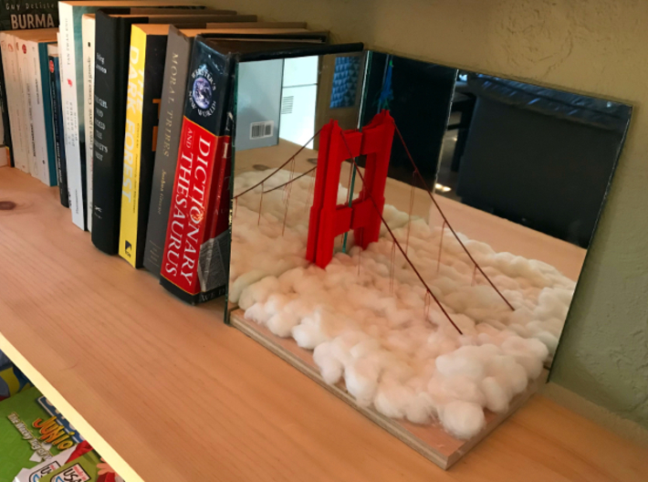 Golden Gate Bridge Tower Section, 1/400 scale 3d printed Diorama used as a book end
