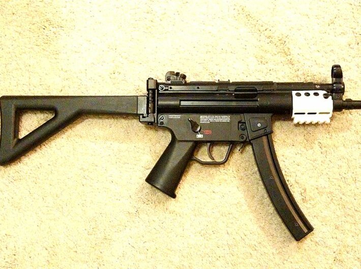 MP5K Vented Hanguard with Bottom Picatinny Rail 3d printed 