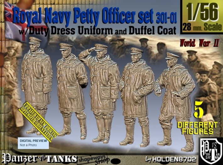 1/56 Royal Navy DC Petty OffIcer Set301-01 3d printed