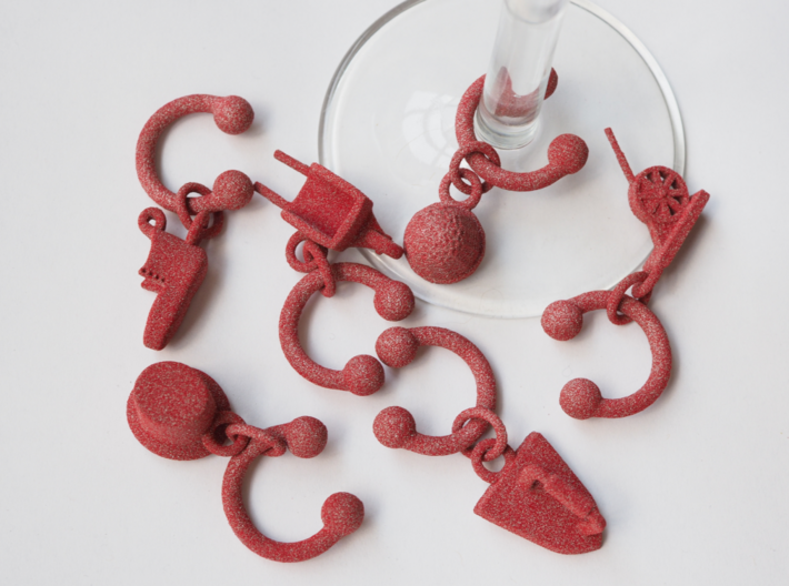 Monopoly Token Inspired Wine Glass Charms 3d printed 
