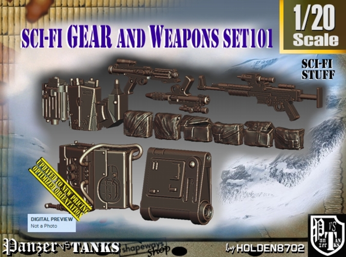 1/20 Sci-Fi Gear and weapons Set101 3d printed