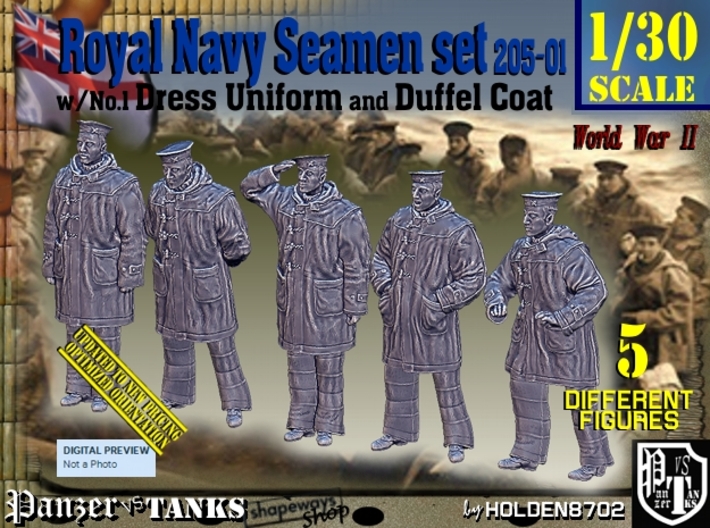 1/30 Royal Navy Seamen DC+No1 Set205-01 3d printed