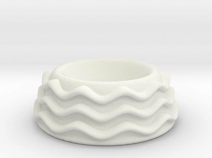 egg cup with wavy pattern rings 3d printed 