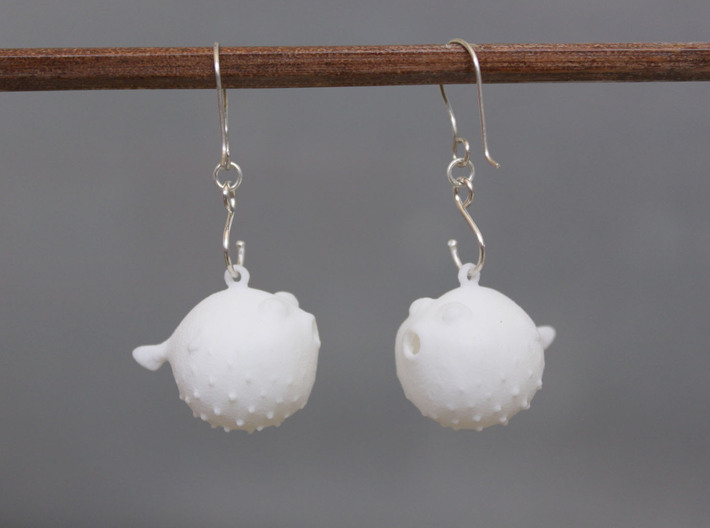 Blowfish Earrings  3d printed 