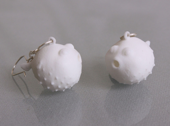 Blowfish Earrings  3d printed 