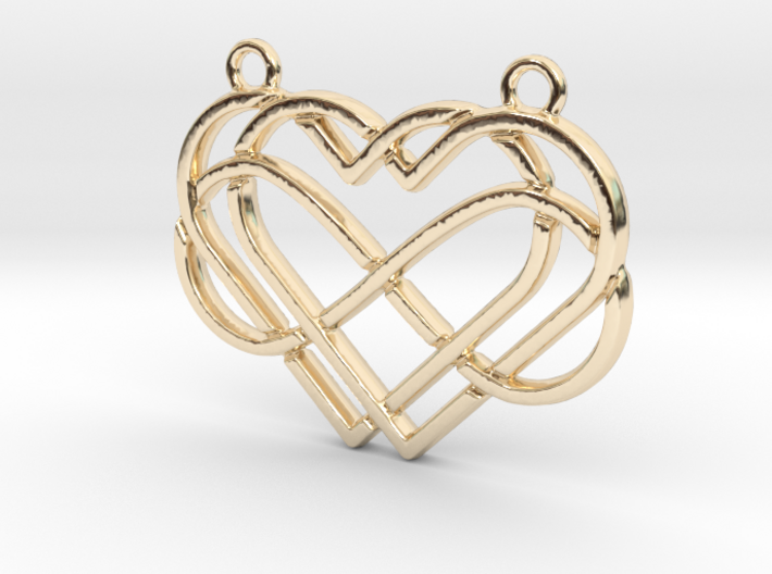2 hearts &amp; Infinite symbol intertwined 3d printed
