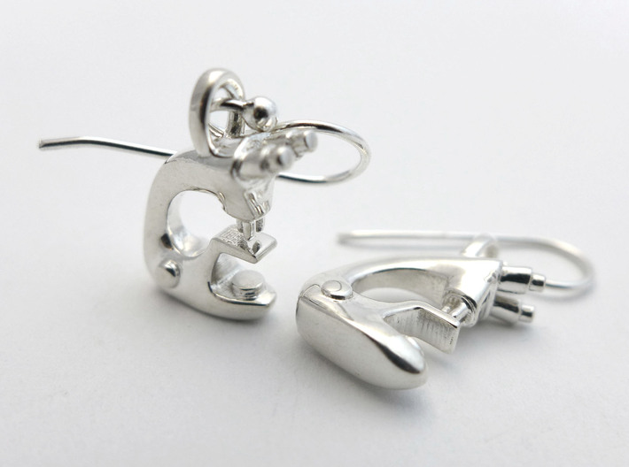 Microscope Earrings 3d printed Microscope Earrings in polished silver