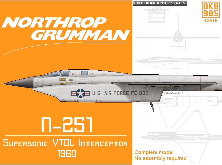 Northrop Grumman N-251 Supersonic VTOL Interceptor 3d printed