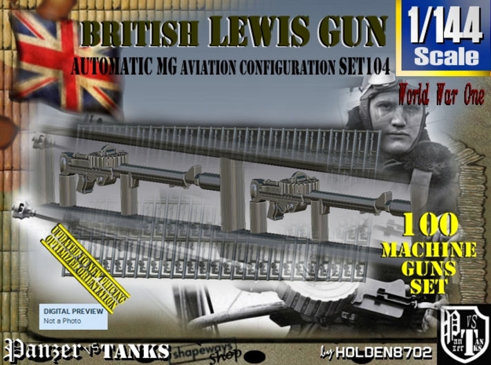 1/144 Lewis Auto Machine Gun Aviation Set104 3d printed