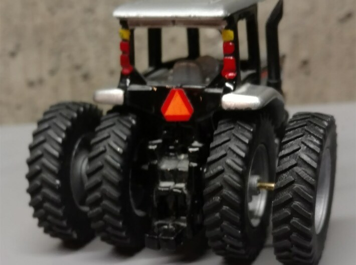 1/64 Scale 42&quot; Silver Rear Wheels &amp; Tires 3d printed Painted and Installed on 6175