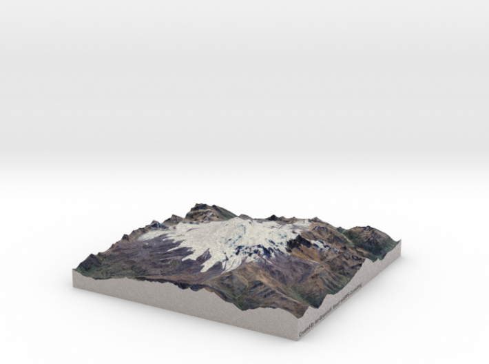 Mount Elbrus Map, No VE: 8"x8" 3d printed 