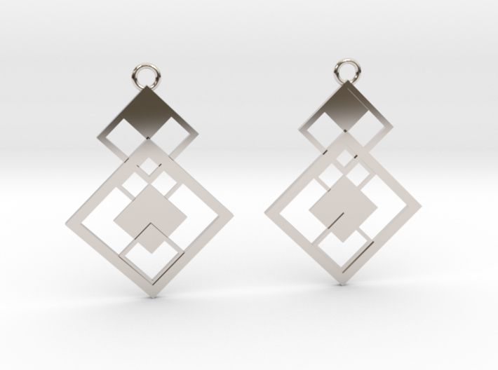 Geometrical earrings no.7 3d printed
