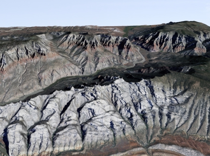 Split Mountain Map, Utah:  No VE, 6"x12" 3d printed 