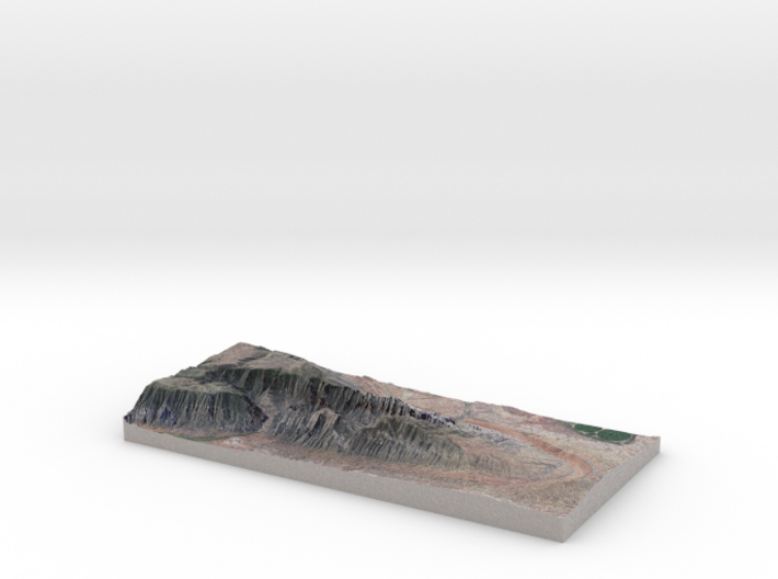 Split Mountain Map, Utah:  1.5x VE, 6"x12" 3d printed 