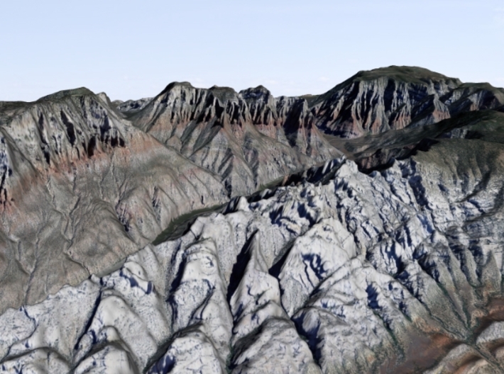 Split Mountain Map, Utah: 1.5x VE, 6&quot;x12&quot; 3d printed