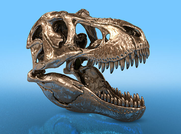 T. rex - metallic dinosaur skull 3d printed