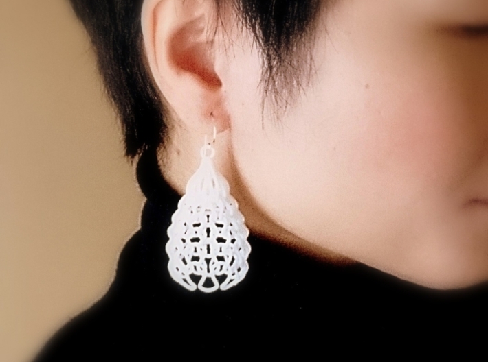 Knit Earrings 3d printed 