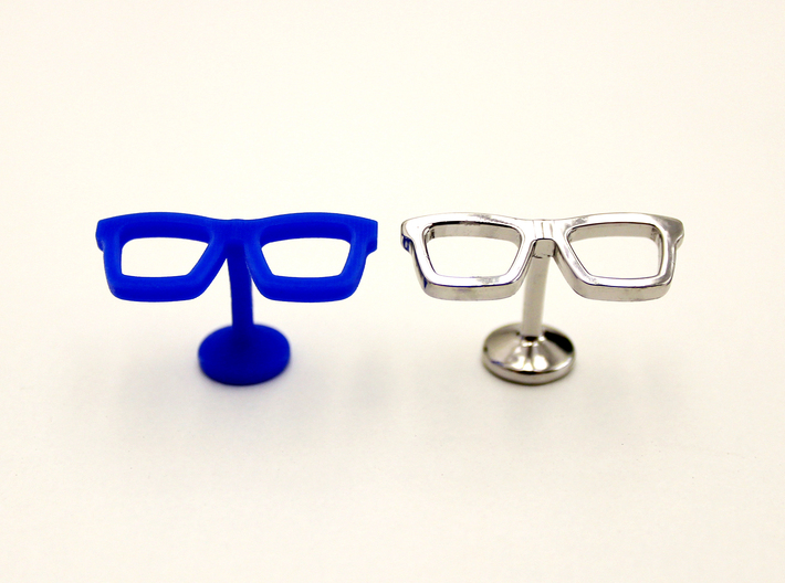 Hipster Glasses Cufflinks 3d printed