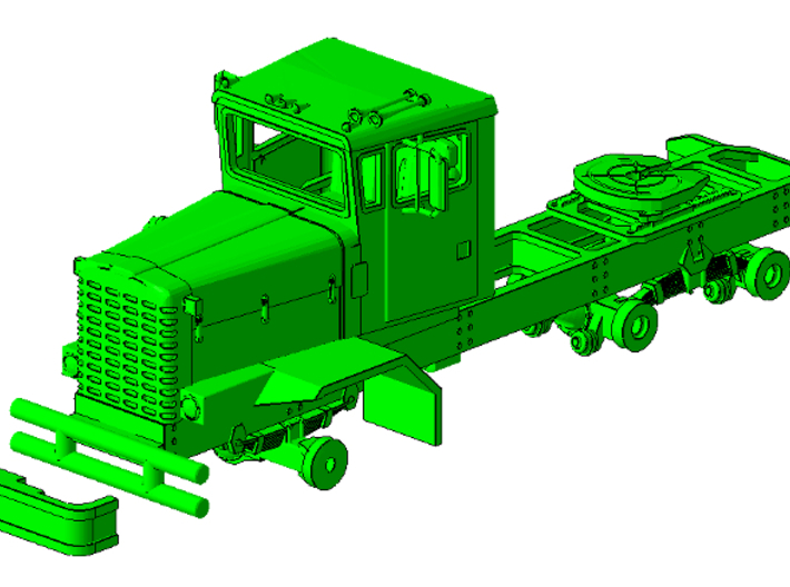 1/64 Oshkosh 6x6 30' Heavy Truck Frame 3d printed Shown with oshkosh cab for size reference only