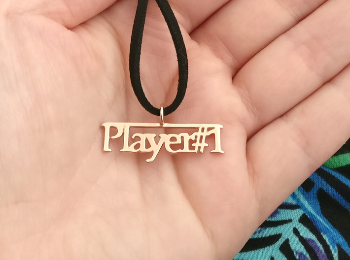 Player 1 gamers pendant necklace 3d printed