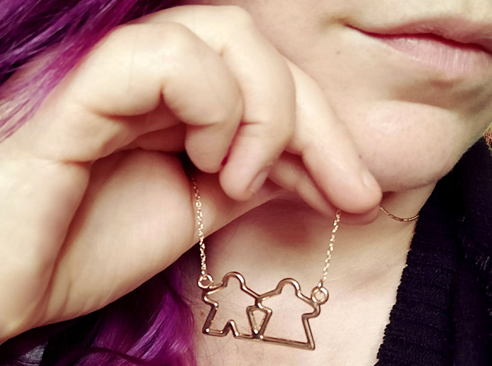 Meeple pendant necklace gamer gift 3d printed 