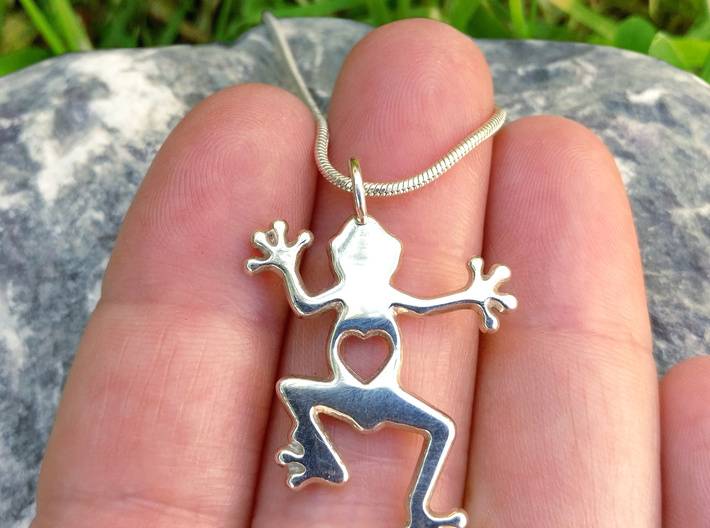 Tree frog pendant 3d printed