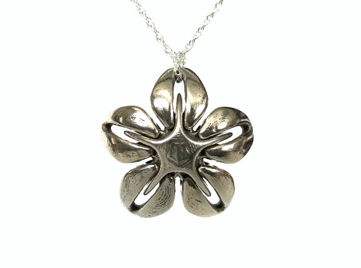 White Moonstone Transgender Flower Necklace 3d printed 